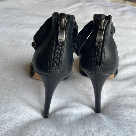 VINCE Camuto Black Leather Embellished Heels - Picture 7 of 9